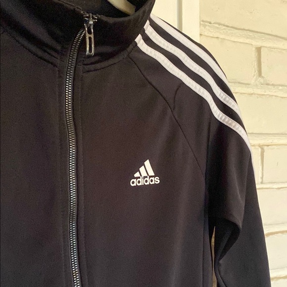 Adidas Black Jacket with White Stripes - Picture 2 of 7
